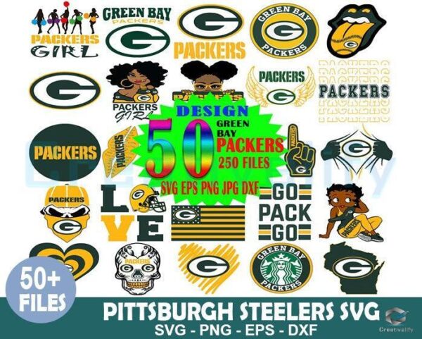 50 Designs Green Bay Packers Bundle SVG