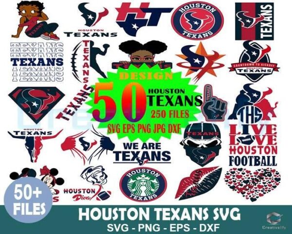 50 Designs Houston Texans Bundle SVG