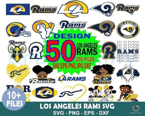 50 Designs Los Angeles Rams Bundle SVG