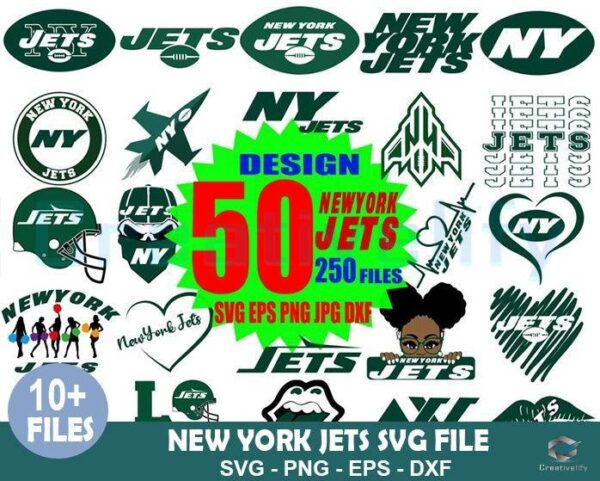 50 Designs New York Jets Bundle SVG file