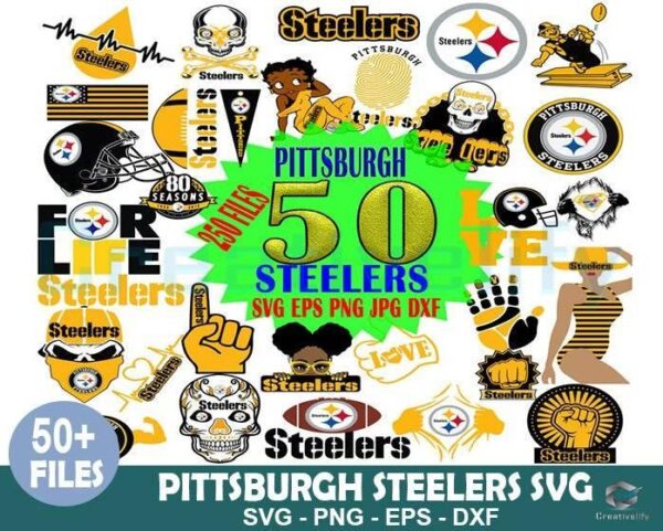 50 Designs Pittsburgh Steelers Bundle SVG