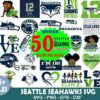 50 Designs Seattle Seahawks Bundle Football SVG