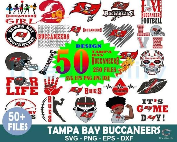 50 Files Tampa Bay Buccaneers Bundle SVG