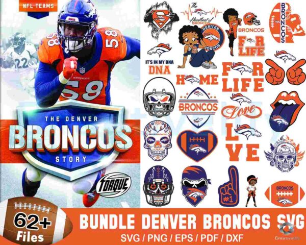 62+ Designs Denver Broncos Football Bundle Svg