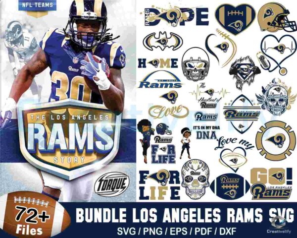 72+ Los Angeles Rams Football Bundle Svg