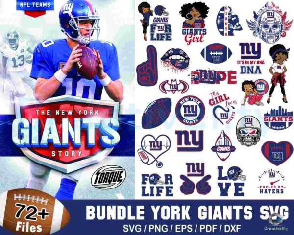 72+ New York Giants Football Bundle Svg