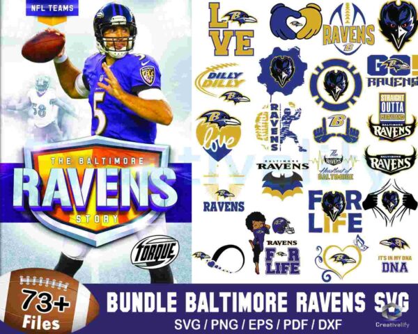 73+ Designs Baltimore Ravens Bundle Football Svg