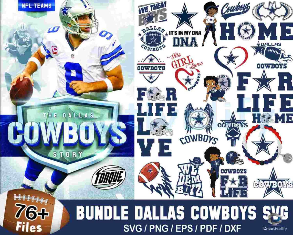 76+ Designs Dallas Cowboys Football Bundle Svg