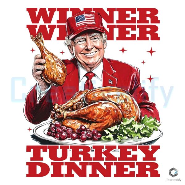 Thankful Trump 2024 Winner Turkey Dinner PNG