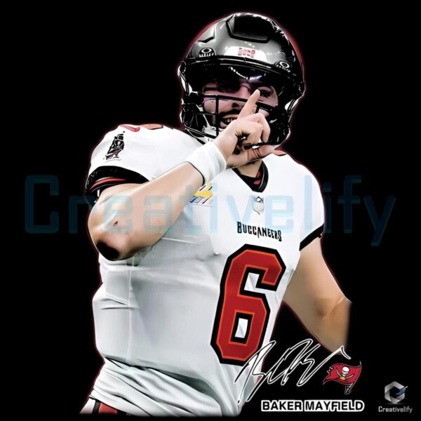 Baker Mayfield 6 Buccaneers Football Signature PNG