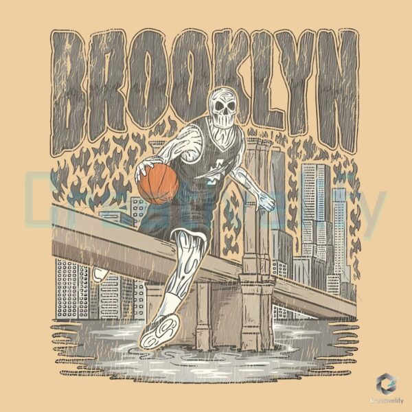 Brooklyn Nets Basketball Skeleton Players PNG