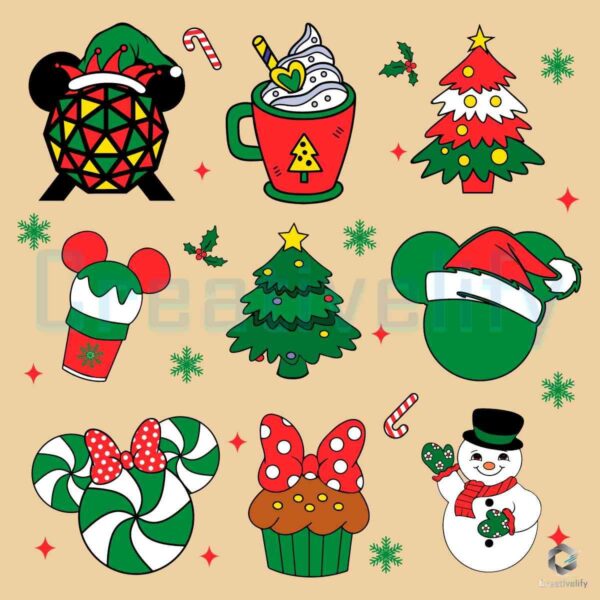 Bundle Christmas Disney Snacks Doodle Svg