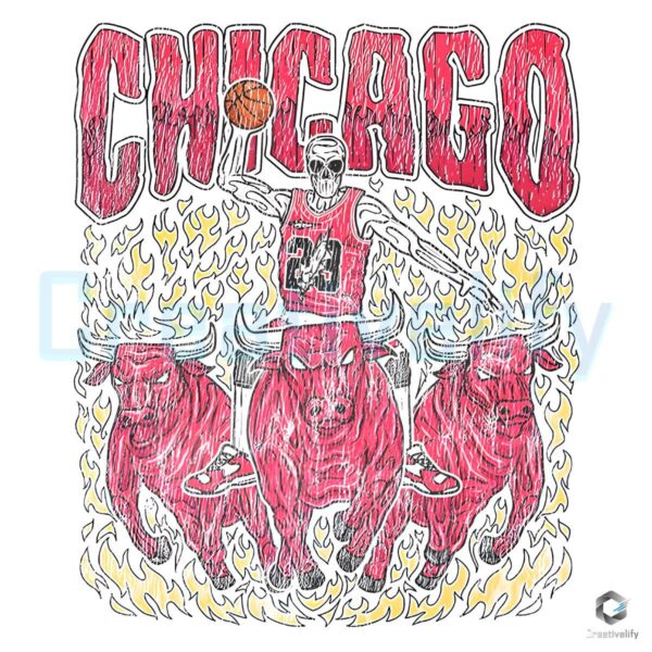 Chicago Bulls Basketball Skeleton Player PNG