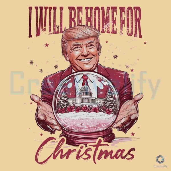 Christmas Homecoming Watercolor Trump Snowglobe PNG