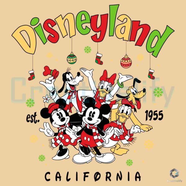 Christmas Mickey Friends Disneyland California PNG