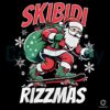 Christmas Santa Skateboarding Skibidi Rizzmas PNG