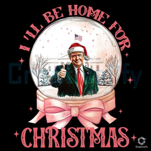 Christmas Snowglobe Pink Trump Home for Christmas SVG