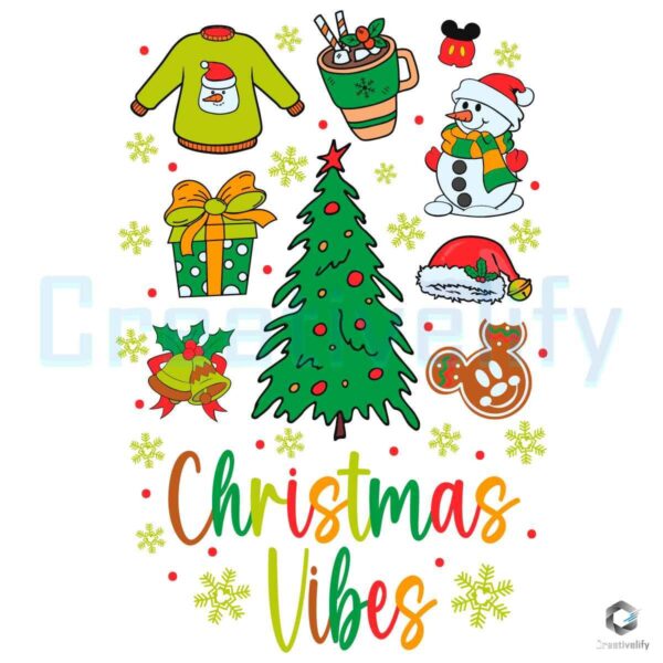 Christmas Vibes Disney Xmas Doodle SVG