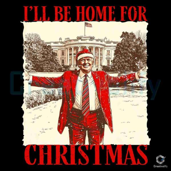 Classic Christmas Trump in Santa Hat Retro Vintage PNG