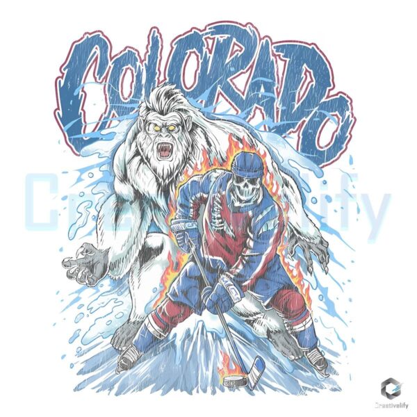 Colorado Avalanche Hockey Skeleton Player PNG