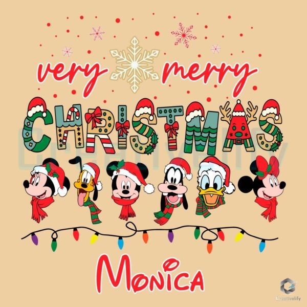 Custom Name Disney Christmas PNG