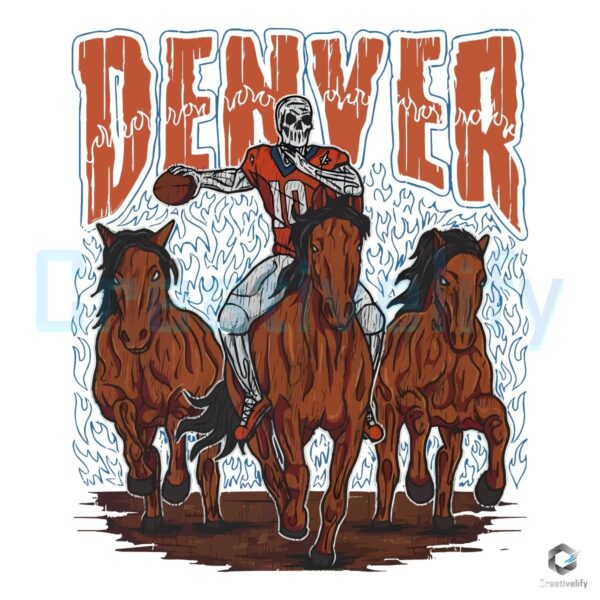 Denver Broncos Football Skeleton Player PNG