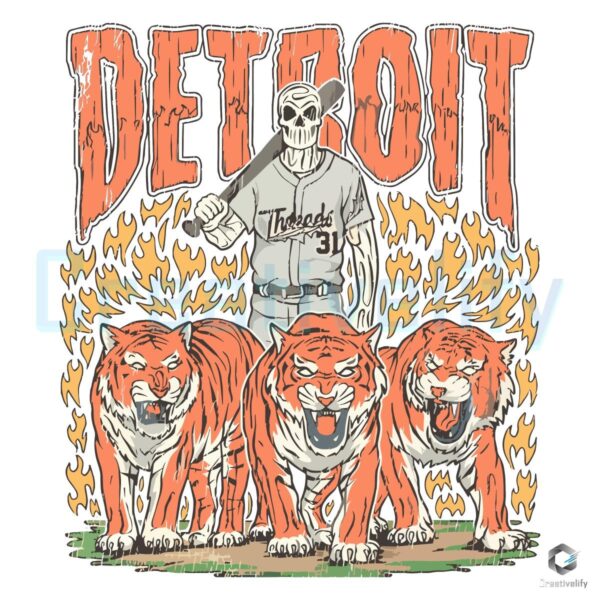 Detroit Tiger Baseball Skeleton Player PNG