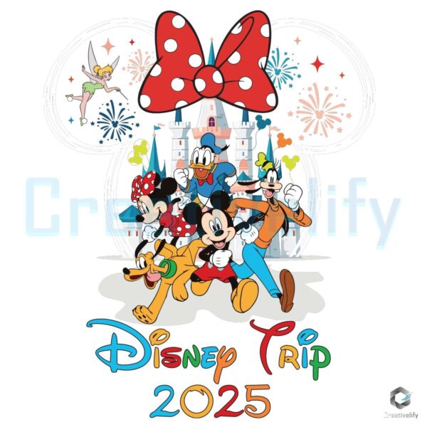 Disney Family Trip 2025 Minnie Mouse Head PNG