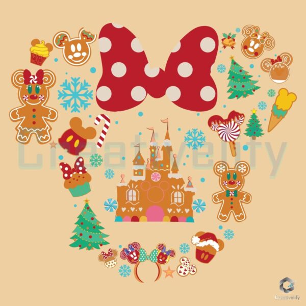 Disney Gingerbread Mickey Head Christmas PNG