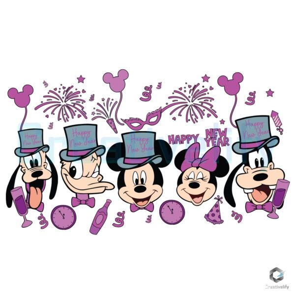 Disney Happy New Year Mouse Friends SVG