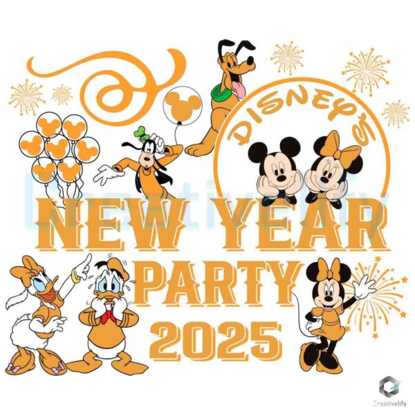 Disney Happy New Year Party 2025 SVG