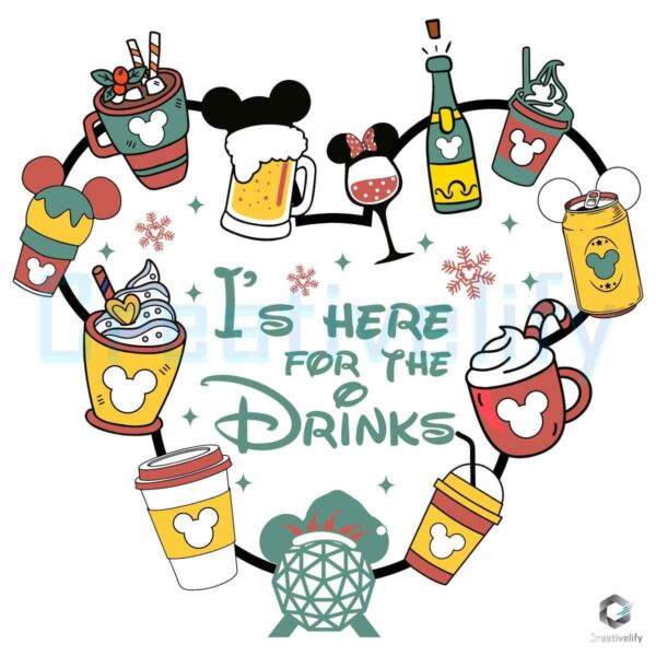 Disney I'm Here For The Drink Christmas Hot Cocoa Png