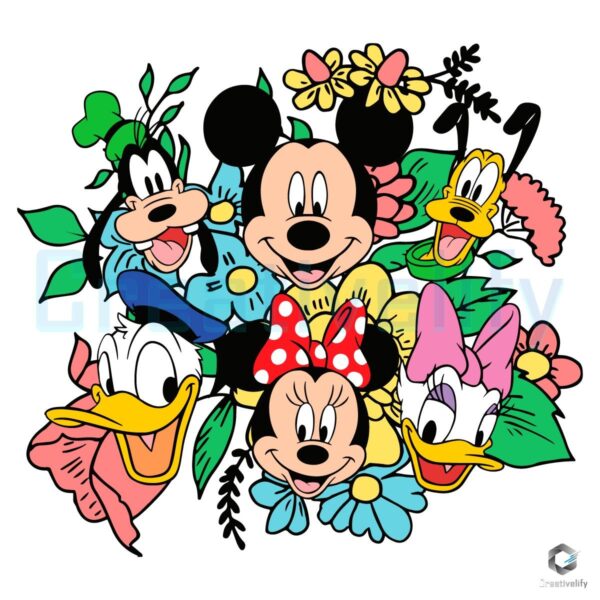 Disney Mickey Minnie Friends Flower SVG