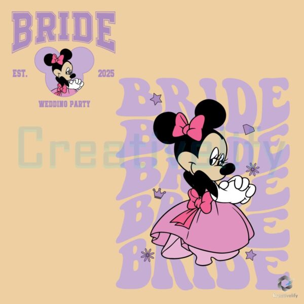 Disney Minnie Bride Est 2025 Bride SVG