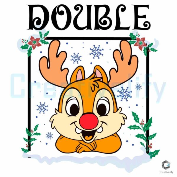 Double Christmas Reindeer Chip And Dale SVG