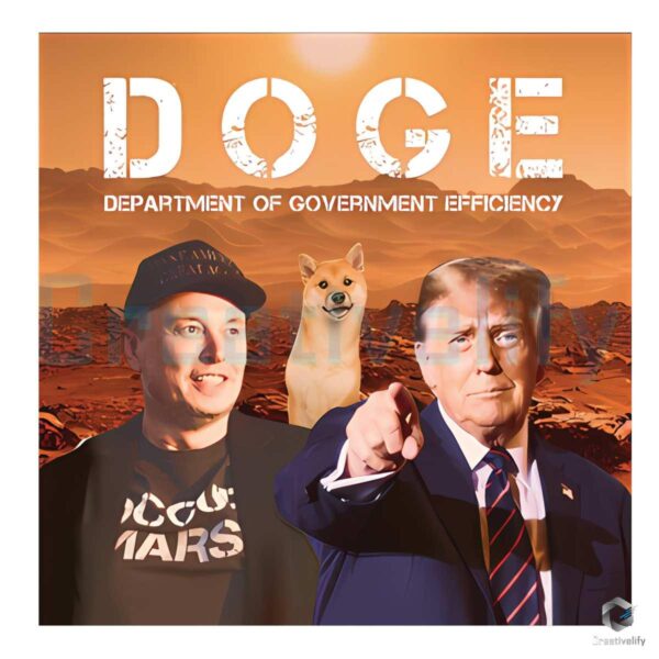 Elon Musk Trump Doge Team Up for Government Efficiency PNG