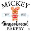 Gingerbread Cookie Mickey Est 1928 Bakery SVG