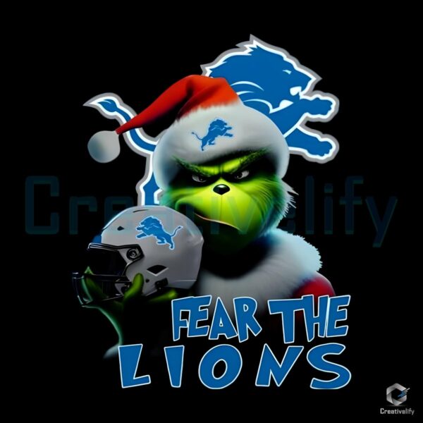 Grinch Fear The Lions Detroit Lions PNG