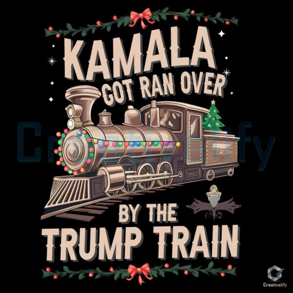 Kamala Got Ran Trump Train Christmas PNG