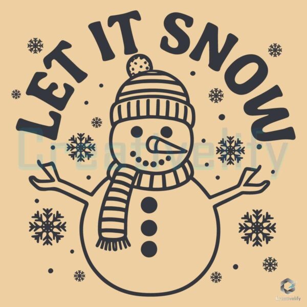 Let It Snow Snowman Winter SVG