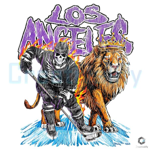 Los Angeles King Hockey Skeleton Player PNG