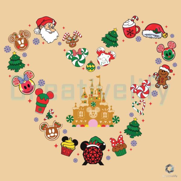 Merry Christmas Mickey Mouse Head SVG