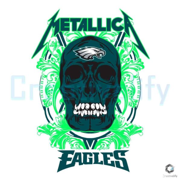 Metallica Football Logo with Skull Eagles in SVG