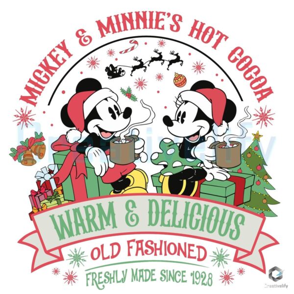 Mickey Minnie Hot Cocoa Disney Christmas PNG