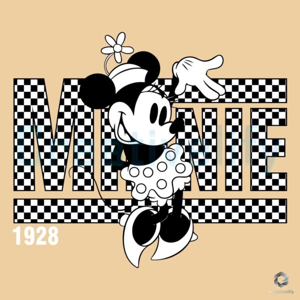 Minnie Mouse Checkered 1928 Disney SVG