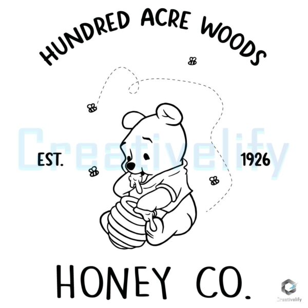 Pooh Bear Hundred Acre Woods Honey Co SVG