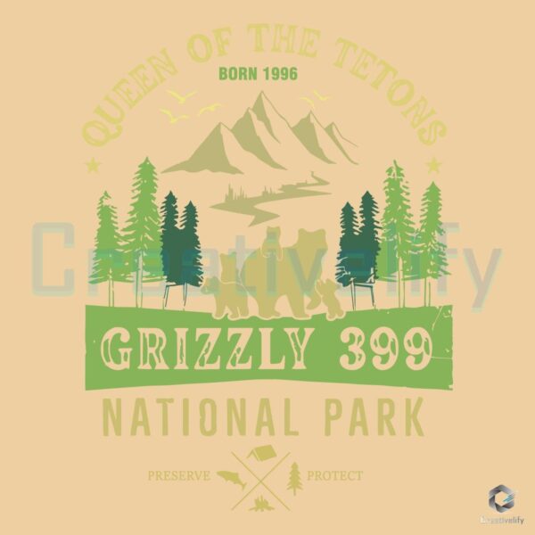 Queen Of The Tetons Grizzly 399 National Park Preserve SVG