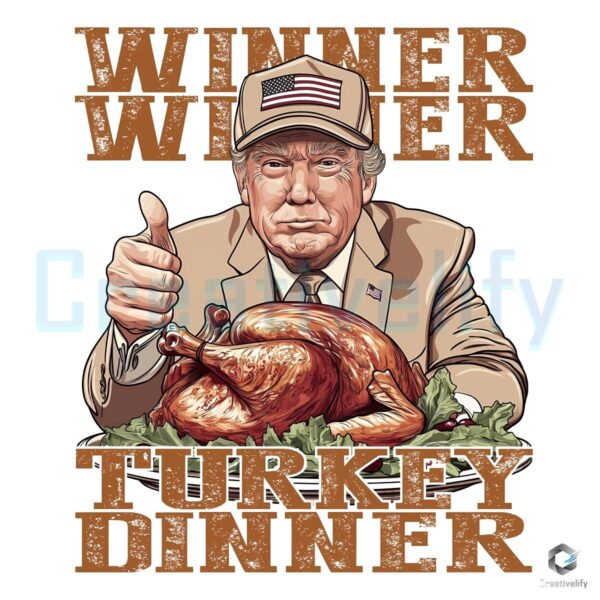 Retro Turkey Feast Grateful Trump Wins Again PNG