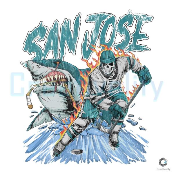 San Jose Sharks Hockey Skeleton Player SVG