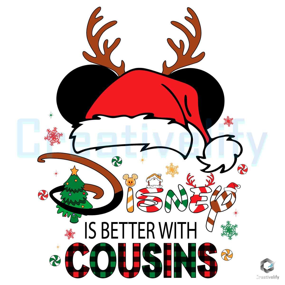 Santa Mickey Disney Is Better With Cousins PNG